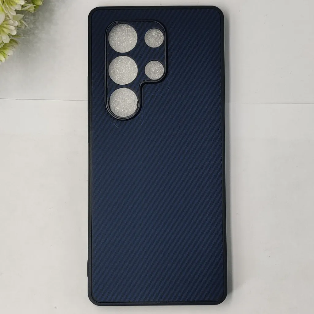iTel S25 Ultra 4G 3D Carbon Fiber Texture Leather Back Case (Navy Blue)