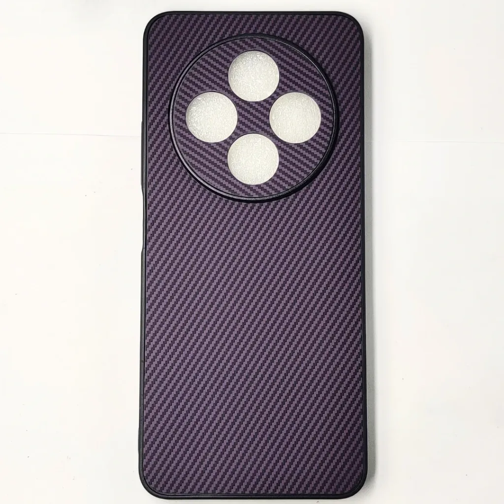 Xaiomi Redmi 14C| Poco C75 3D Carbon Fiber Texture Leather Back Case (Purple)