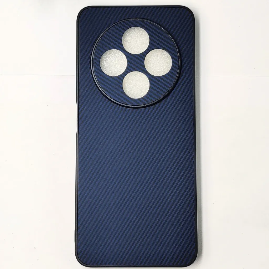 Xaiomi Redmi 14C| Poco C75 3D Carbon Fiber Texture Leather Back Case (Navy Blue)