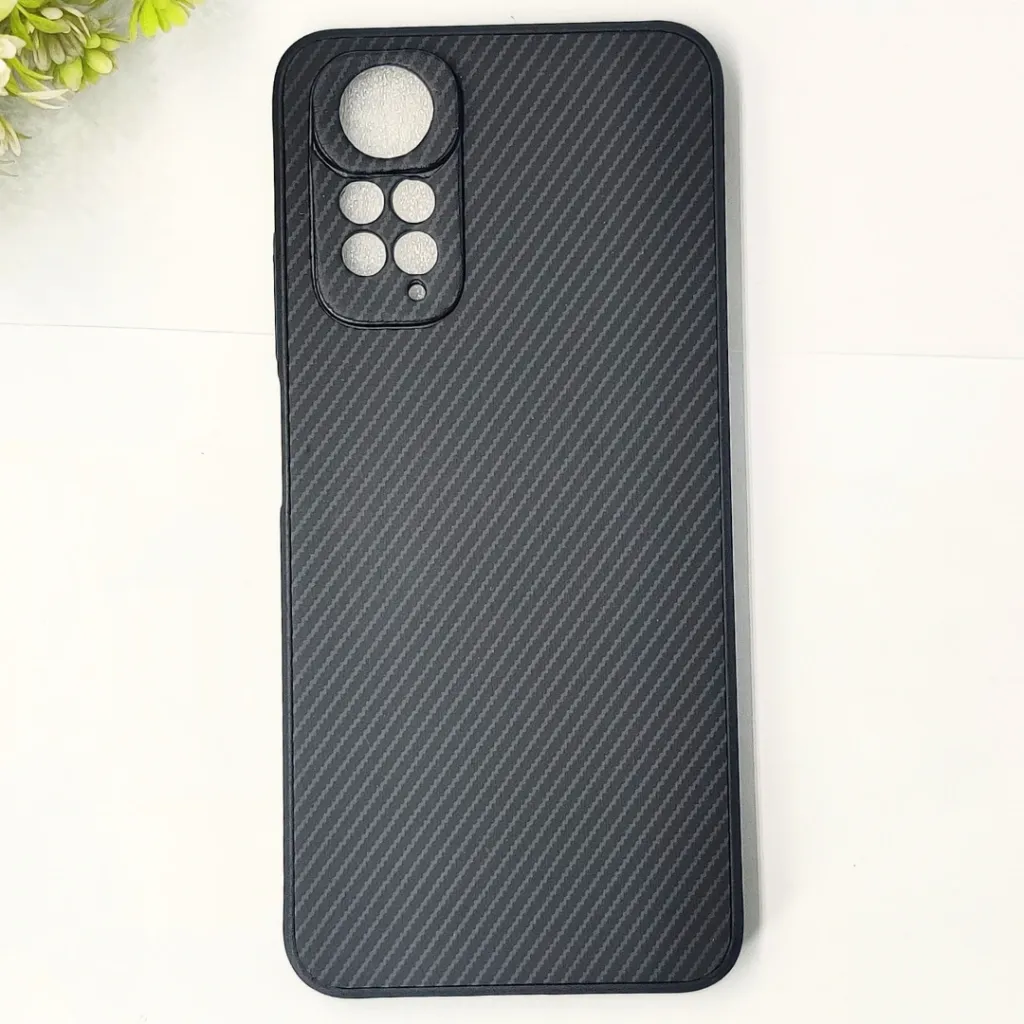 [PO4BMINOT11-20-2] Xiaomi Redmi Note 11 4G|Note 11s 3D Carbon Fiber Texture Leather Back Case (Black)