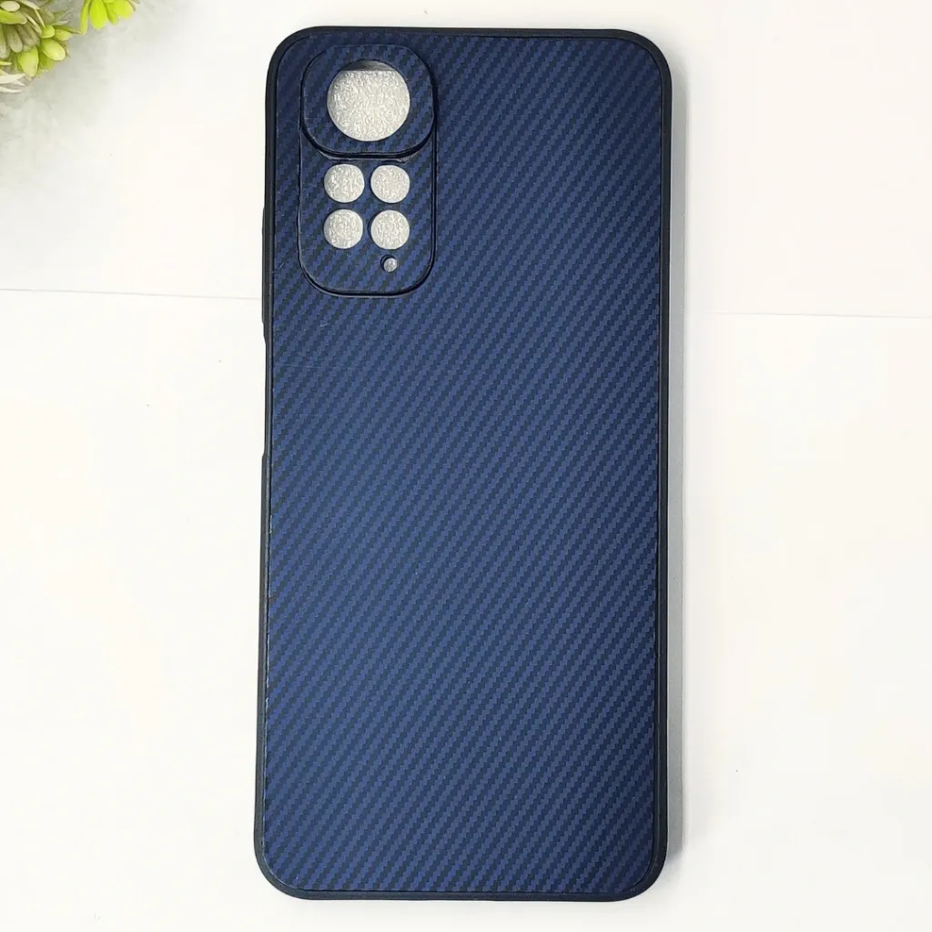Xiaomi Redmi Note 11 4G|Note 11s 3D Carbon Fiber Texture Leather Back Case (Navy Blue)
