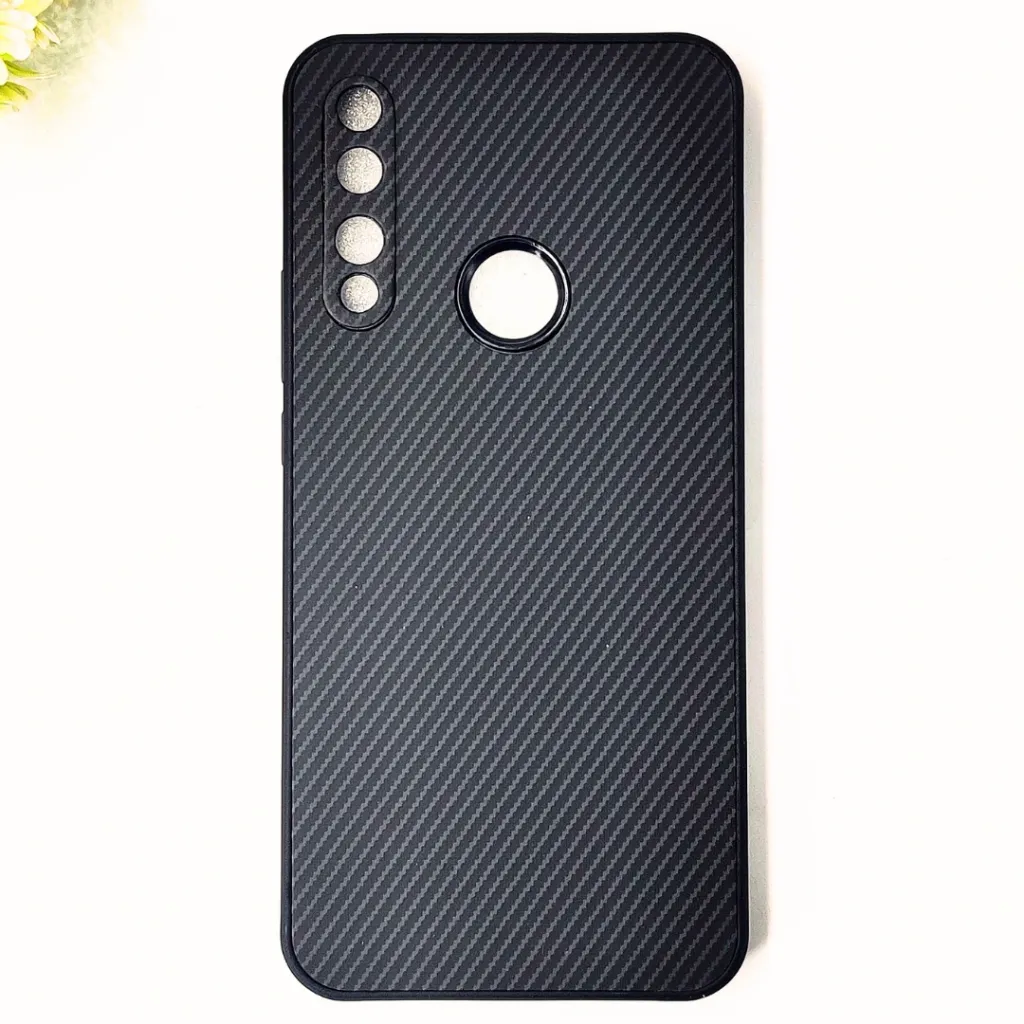 Huawei Y9 Prime 2019|P Smart Z 3D Carbon Fiber Texture Leather Back Case (Black)
