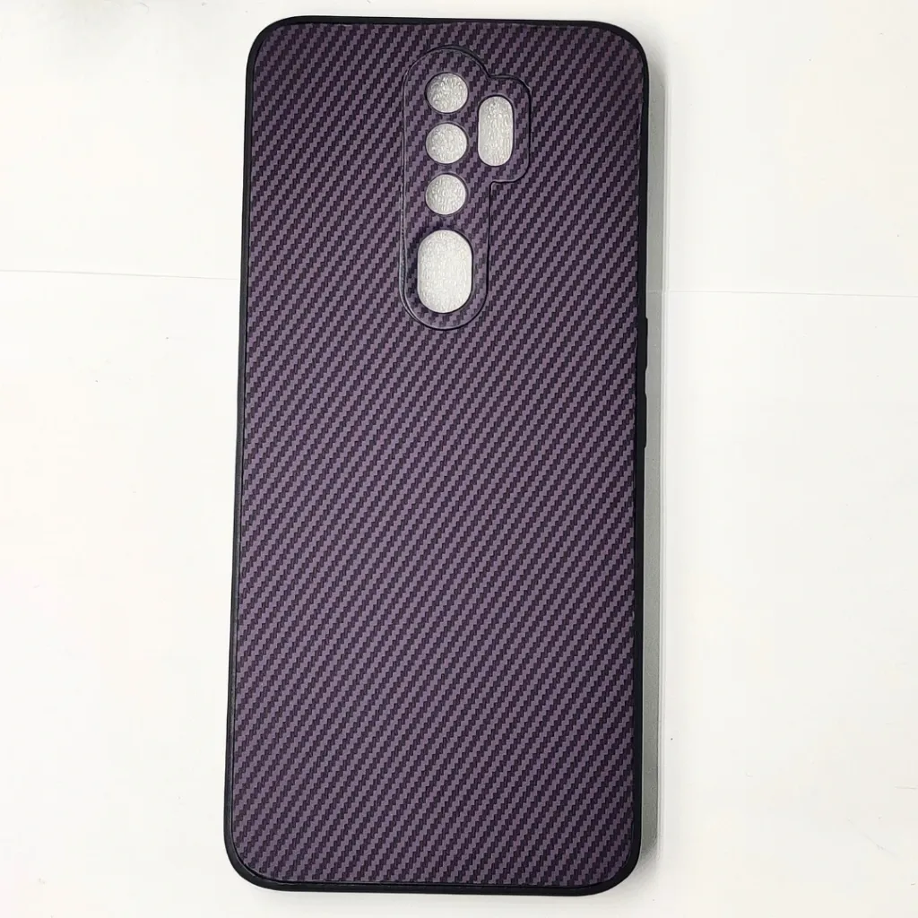 [PO4BOA9TW-20-12] Oppo A5 2020|A9 2020 3D Carbon Fiber Texture Leather Back Case (Purple)