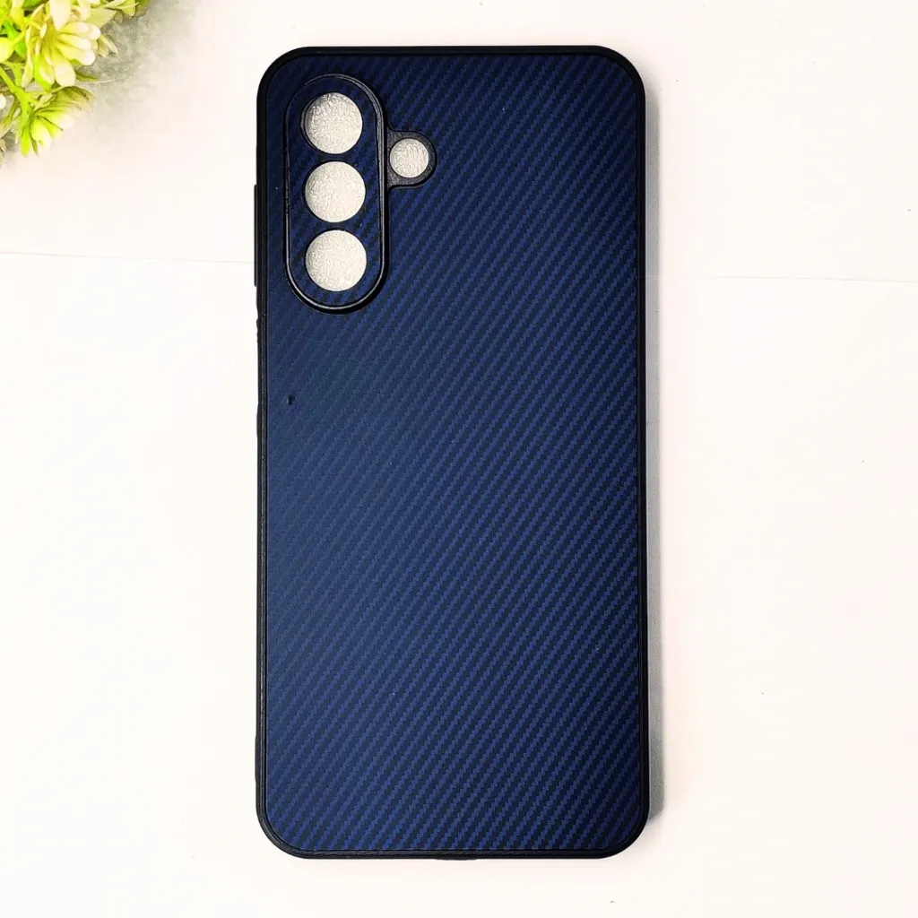 Samsung Galaxy A17/A26 4G|5G 3D Carbon Fiber Texture Leather Back Case (Navy Blue)
