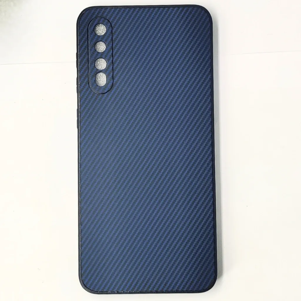 [PO4BSA30S-20-17] Samsung Galaxy A30s|A50|A50s 3D Carbon Fiber Texture Leather Back Case (Navy Blue)
