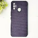 Tecno Spark 7|Spark 7T 4G 3D Carbon Fiber Texture Leather Back Case (Purple)