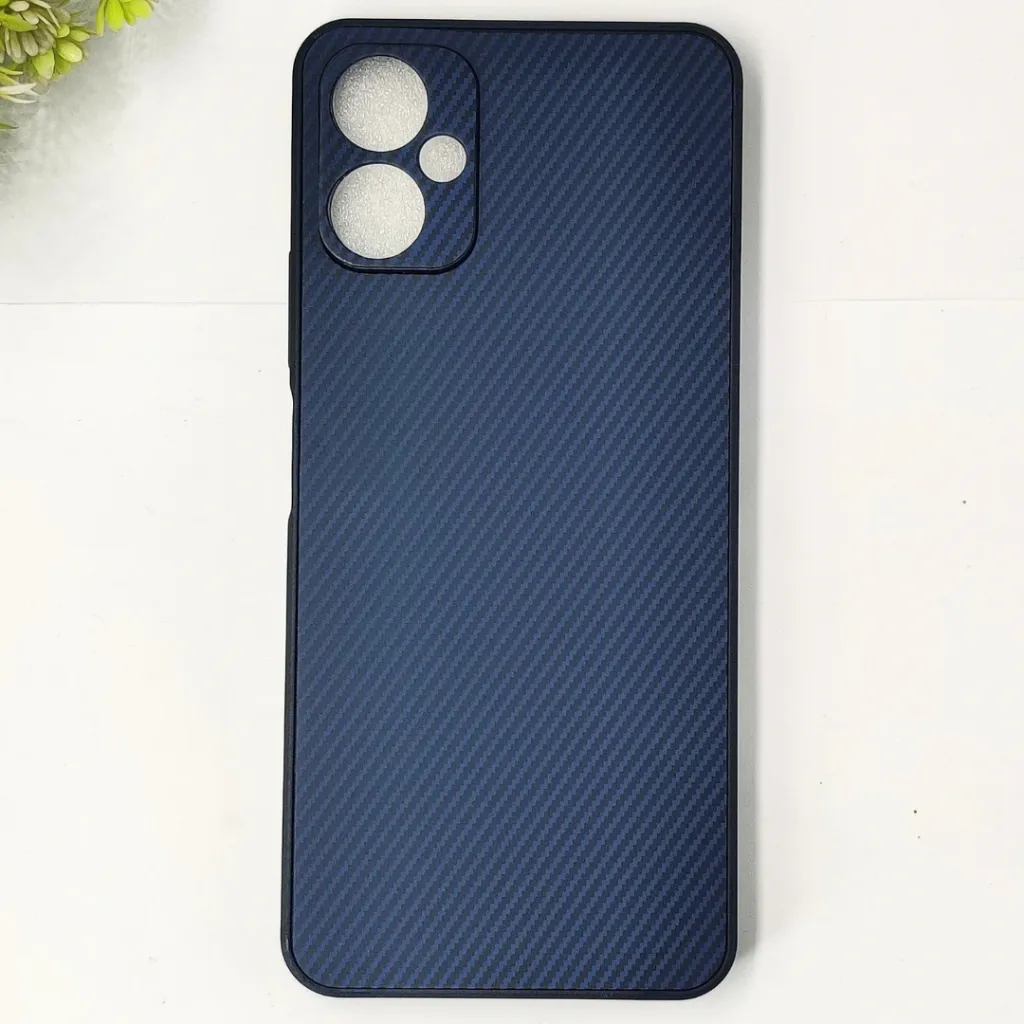 Tecno Camon 19 Neo 3D Carbon Fiber Texture Leather Back Case (Navy Blue)