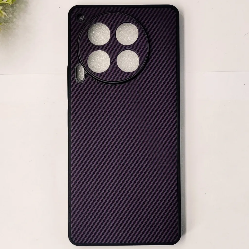 [PO4BTCMN30-20-12] Tecno Camon 30 4G|5G 3D Carbon Fiber Texture Leather Back Case (Purple)