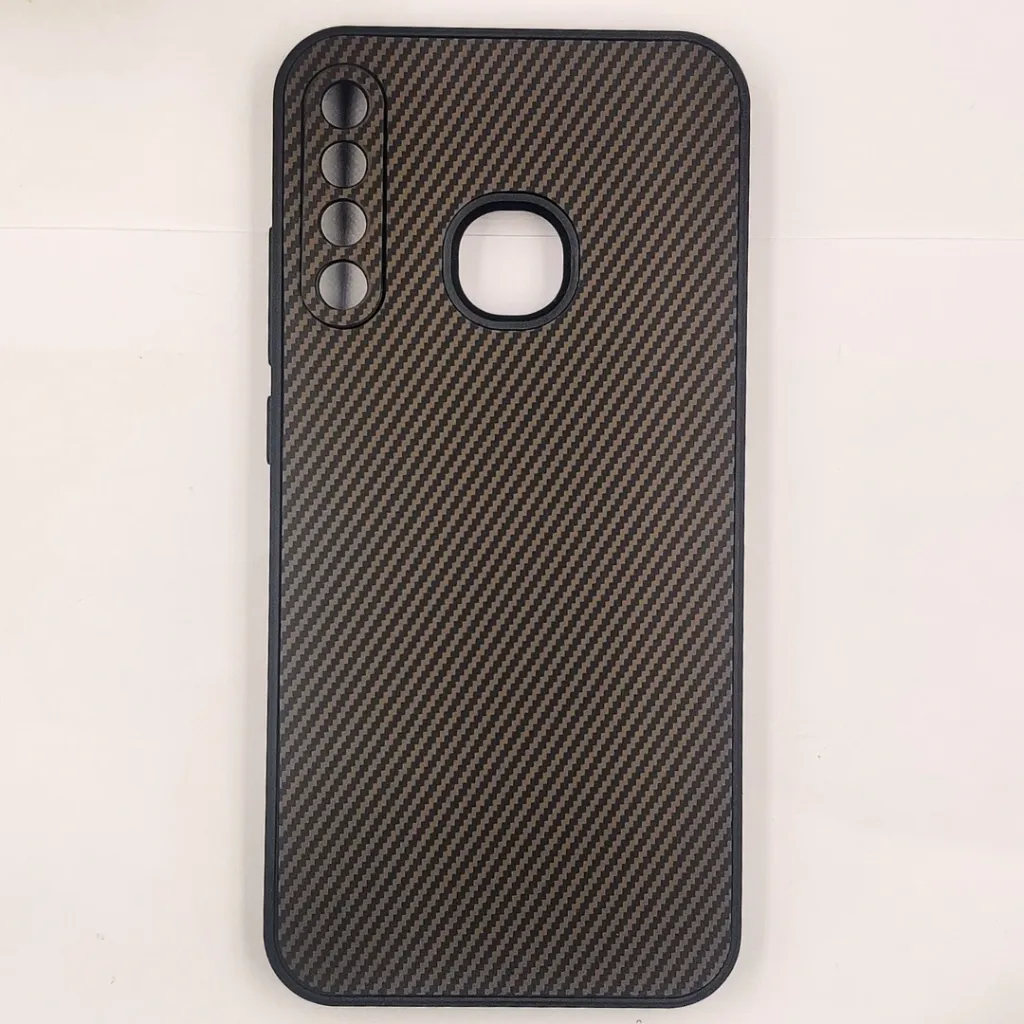 Infinix Smart 3 Plus|S4 3D Carbon Fiber Texture Leather Back Case (Dark Brown)