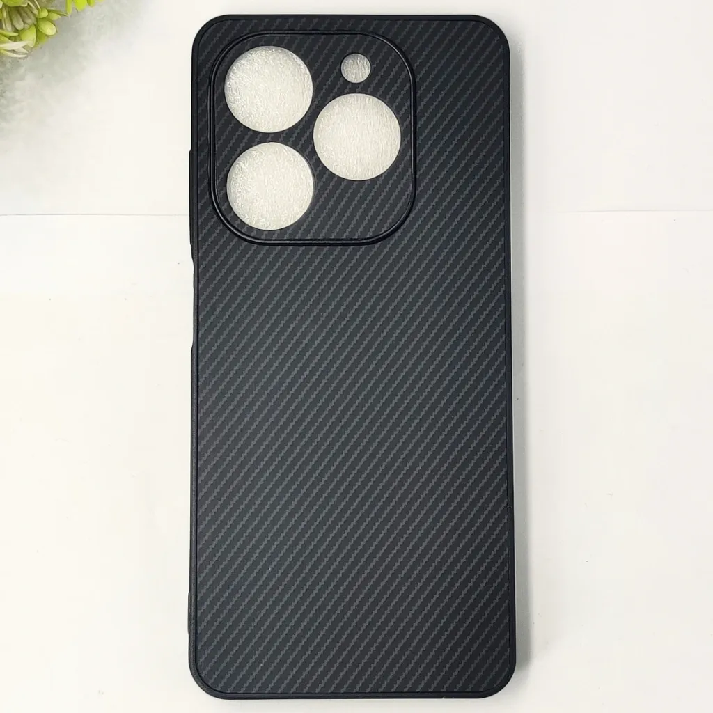[PO4BTSPRK20C-20-2] Tecno Spark 20|Spark 20C|Spark Go 2024|Pop 8|Infinix Smart 8|Smart Pro|Smart 8 Plus|Hot 40i 3D Carbon Fiber Texture Leather Back Case (Black)