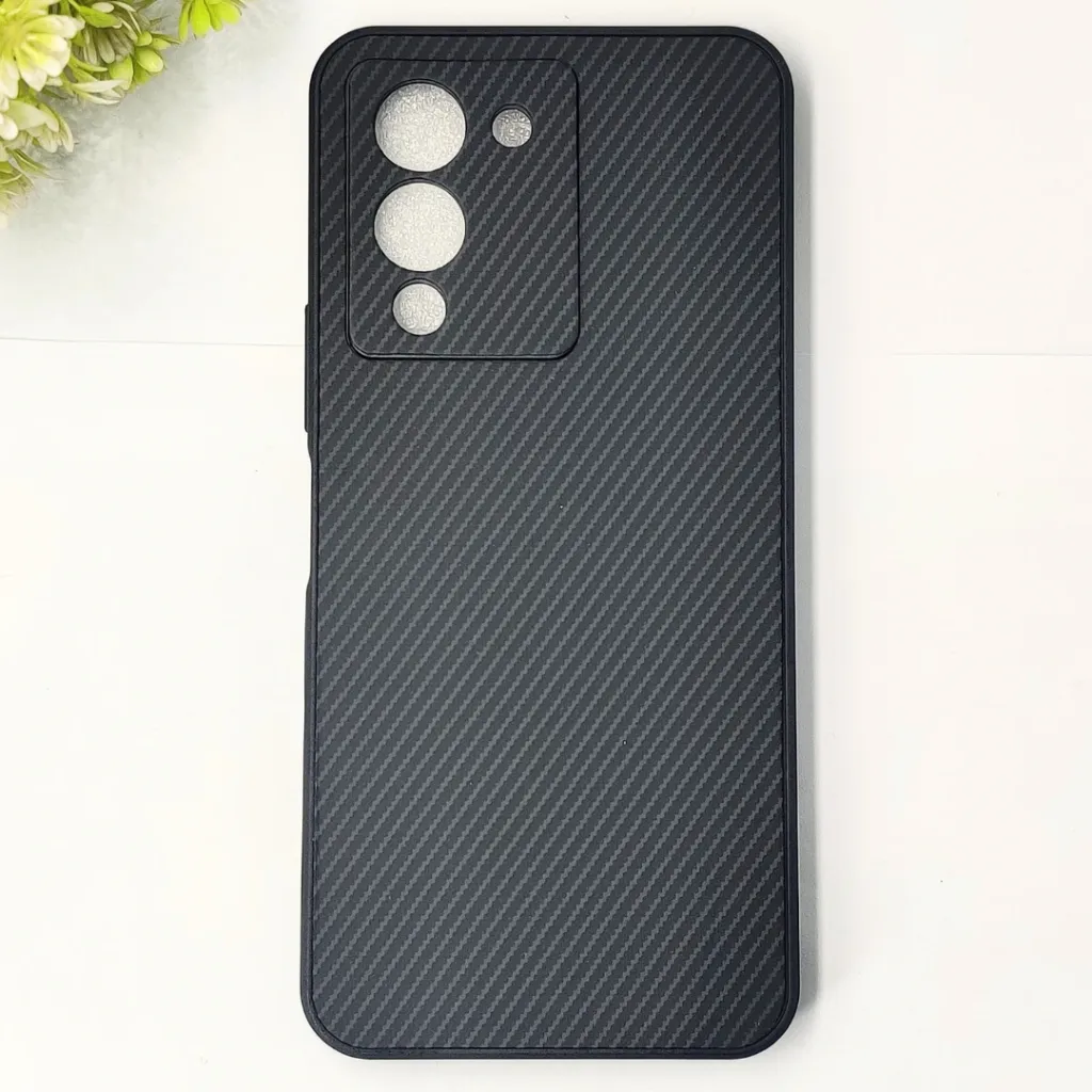 Infinix Note 12 G96 3D Carbon Fiber Texture Leather Back Case (Black)