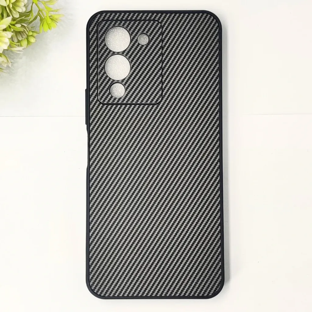 Infinix Note 12 G96 3D Carbon Fiber Texture Leather Back Case (Gray)
