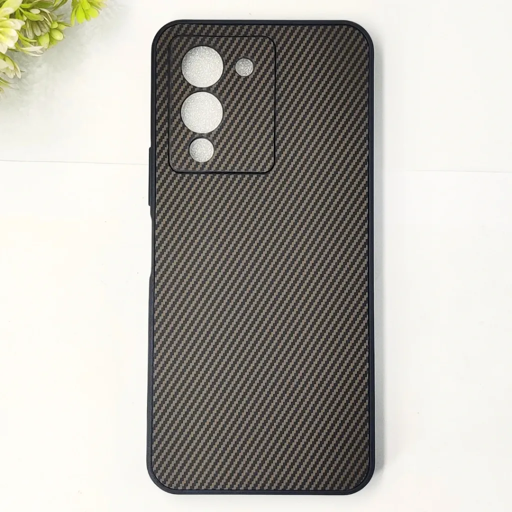 [PO4BINOT12G96-20-34] Infinix Note 12 G96 3D Carbon Fiber Texture Leather Back Case (Dark Brown)