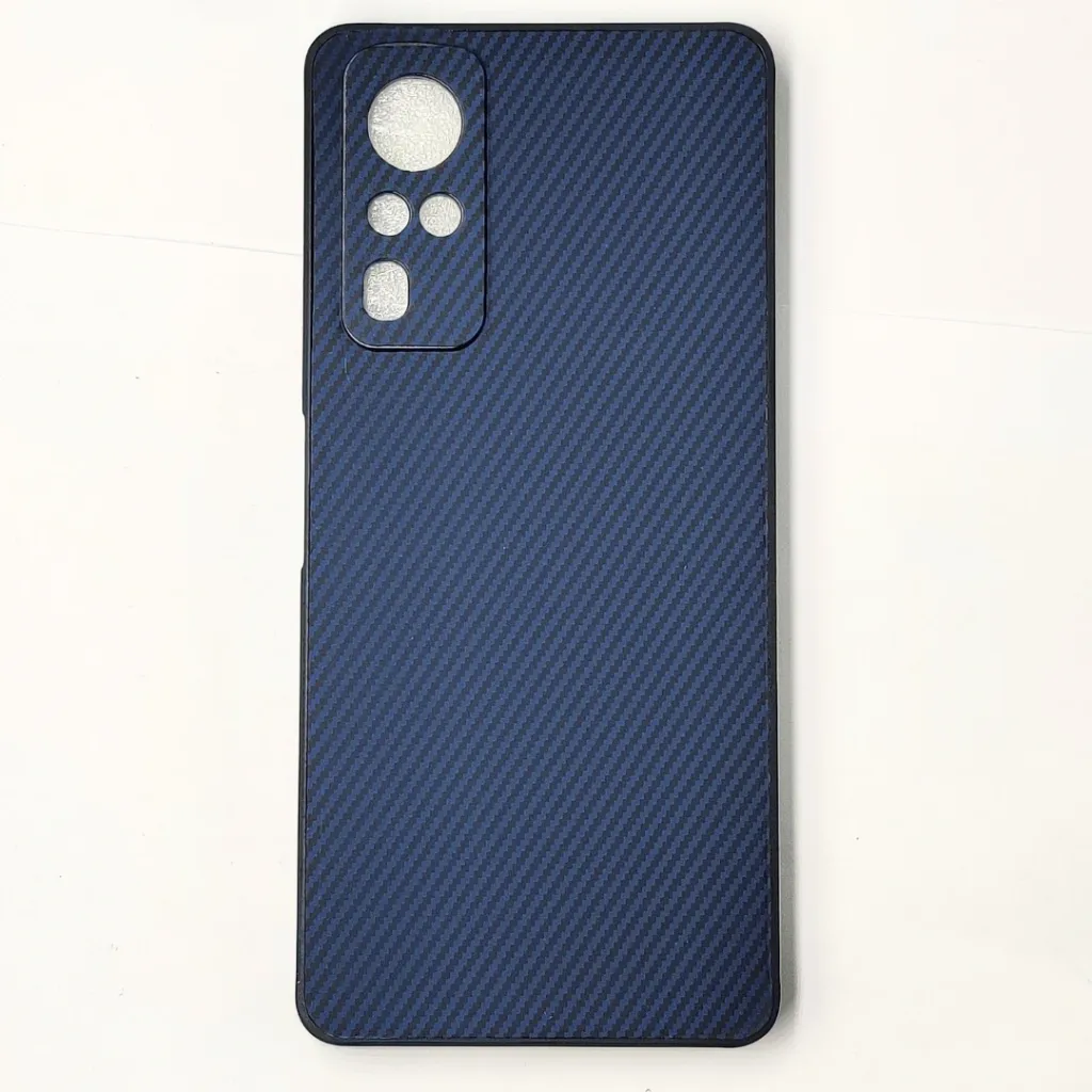 Vivo Y31|Y51S|Y53S|Y51A|Y33 4G|Y51(2020) 3D Carbon Fiber Texture Leather Back Case (Navy Blue)