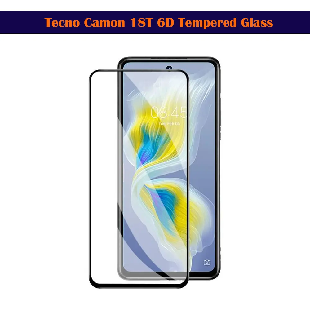 [PL6IHOT12PL-11-2] Infinix Hot 10 | Hot 12 | Hot 12 Play | RINBO PREMIUM 6D Tempered Glass  for Infinix and Tecno Models