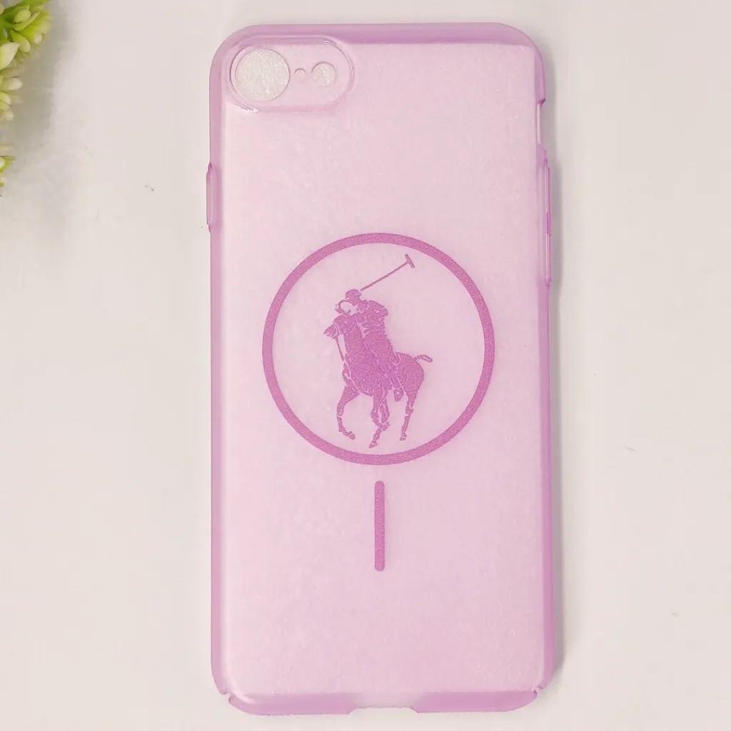 iPhone 7G|8G|6G|SE 2020 3D Matte Acrylic Side Cutt With Polo Magsafe Printed Back Case (Light Purple)