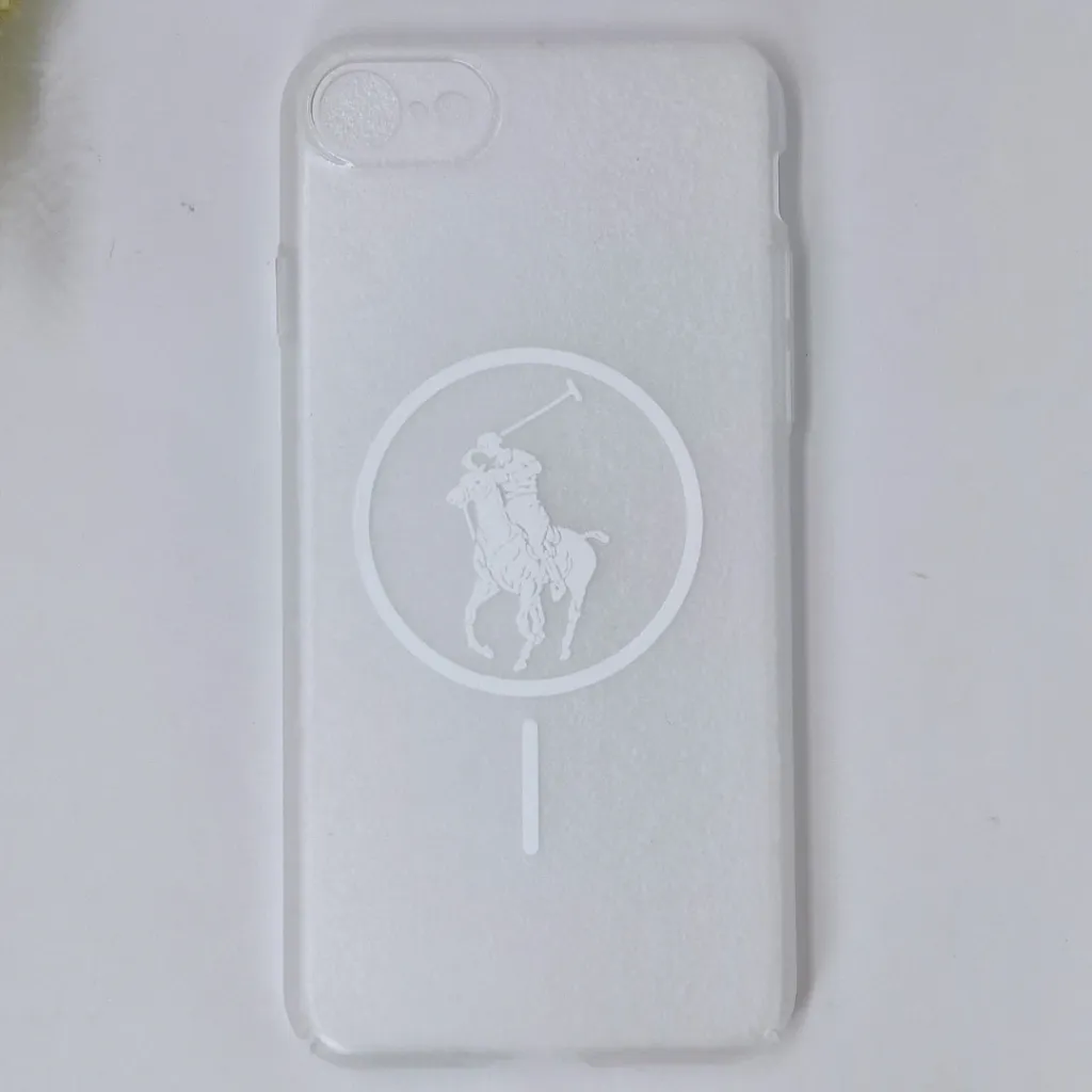 [PO19BIP7G-2-30] iPhone 7G|8G|6G|SE 2020 3D Matte Acrylic Side Cutt With Polo Magsafe Printed Back Case (Crystal)