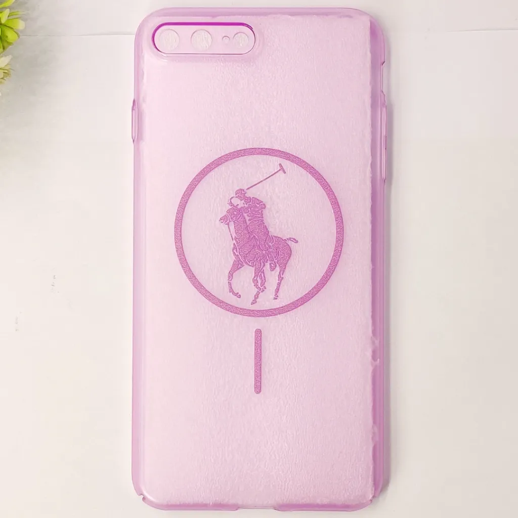 [PO19BIP7GPL-2-29] iPhone 7 Plus|8 Plus 3D Matte Acrylic Side Cutt With Polo Magsafe Printed Back Case (Light Purple)