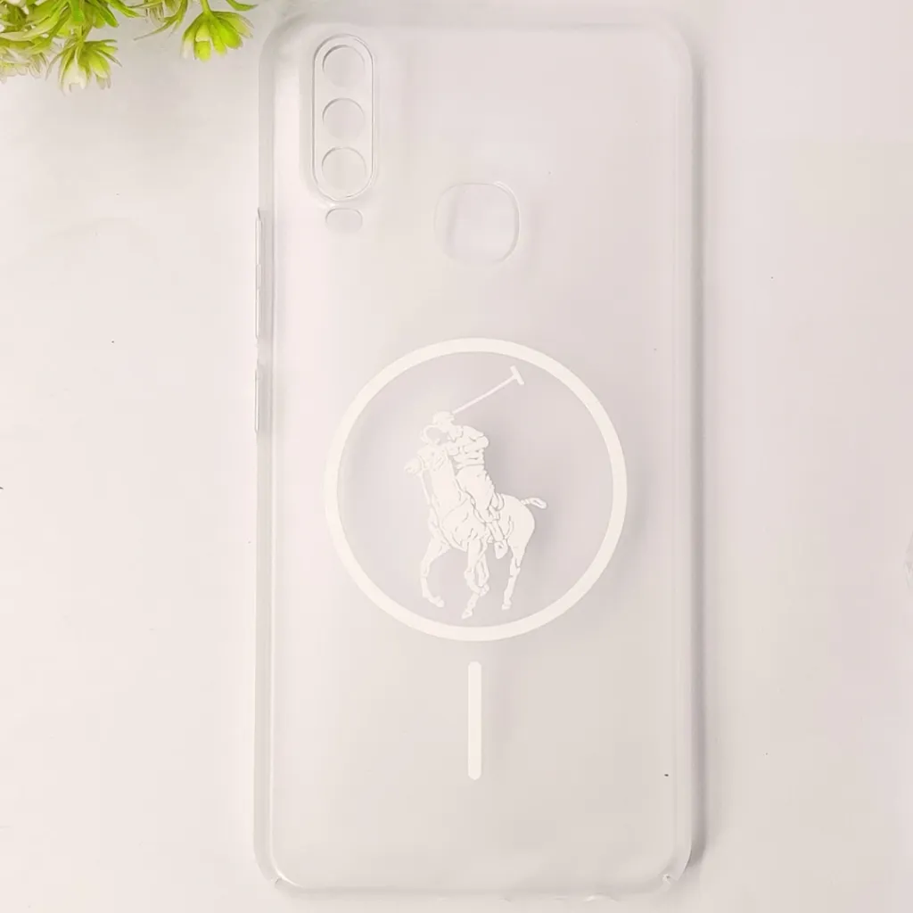Vivo Y11|Y12|Y15|Y17 3D Matte Acrylic Side Cutt With Polo Magsafe Printed Back Case (Crystal)