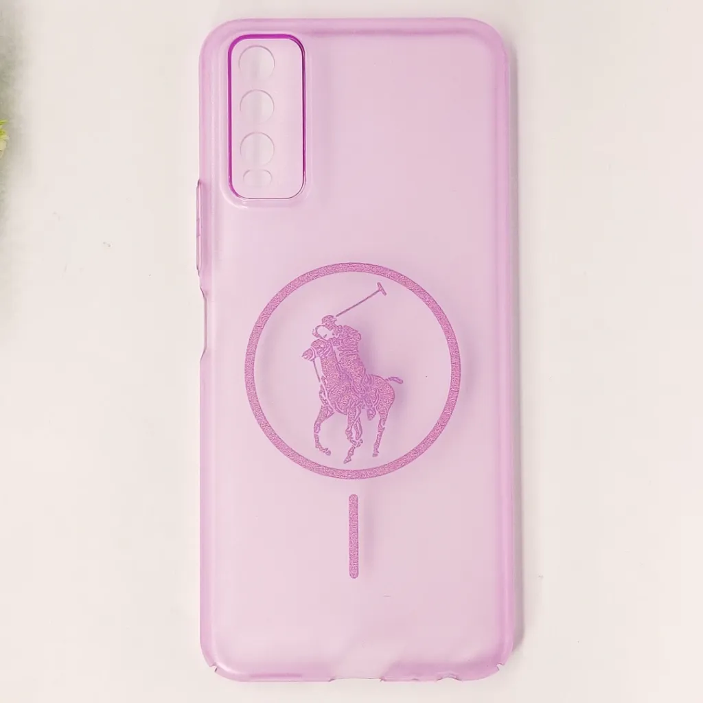 [PO19BVIY20-2-29] Vivo Y20|Y20i|Y20S|Y12S|Y12A 3D Matte Acrylic Side Cutt With Polo Magsafe Printed Back Case (Light Purple)