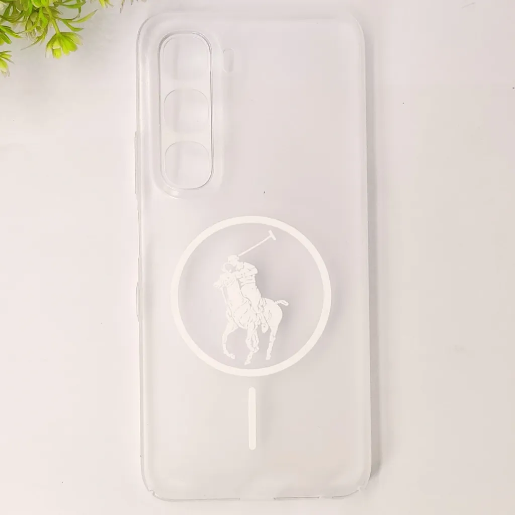 [PO19BIHOT60-2-30] Infinix Hot 60 4G |Hot 60i 4G 3D Matte Acrylic Side Cutt With Polo Magsafe Printed Back Case (Crystal)