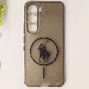 Infinix Hot 60 Pro 3D Matte Acrylic Side Cutt With Polo Magsafe Printed Back Case (Black)