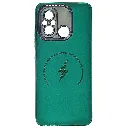 Redmi 12C Colour Transparent 3D Magsafe Logo Printed Back Case (Green)