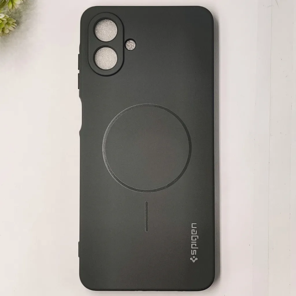 Samsung Galaxy A07 4G Official Spigen Soft Silky With MageSafe Print Logo Back Case (Gray)