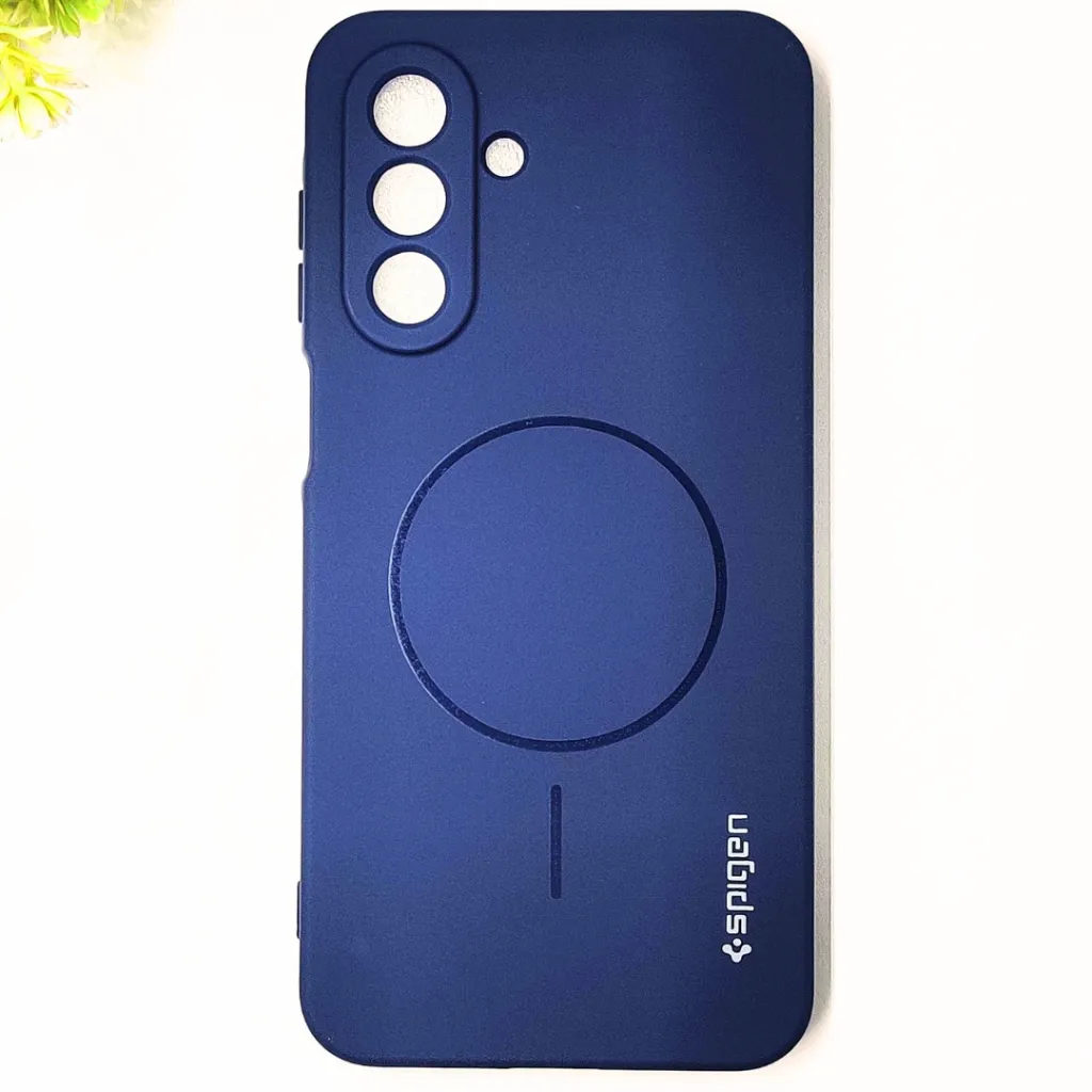 Samsung Galaxy A17 4G|5G Official Spigen Soft Silky With MageSafe Print Logo Back Case (Navy Blue)