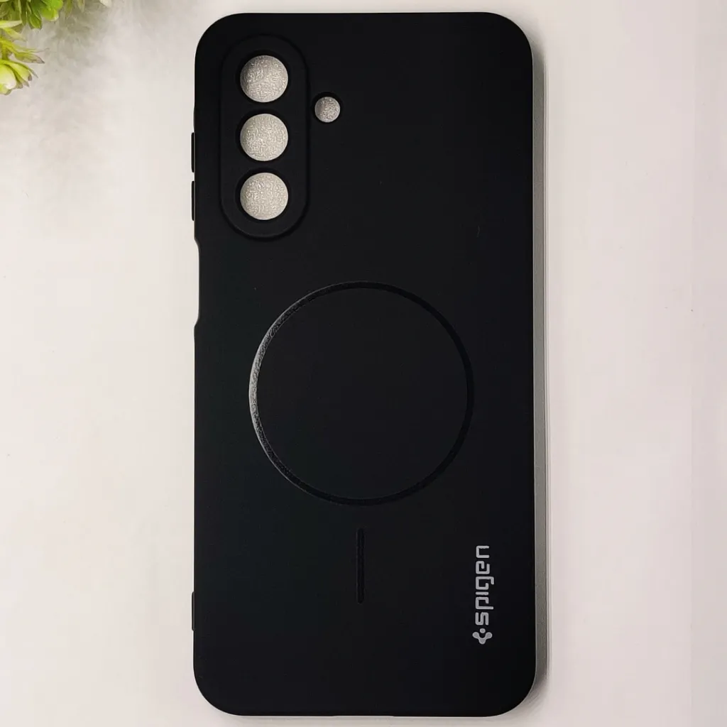 Samsung Galaxy A17 4G|5G Official Spigen Soft Silky With MageSafe Print Logo Back Case (Black)