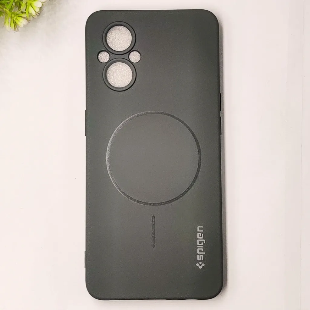 Oppo F21 Pro 5G Official Spigen Soft Silky With MageSafe Print Logo Back Case (Gray)