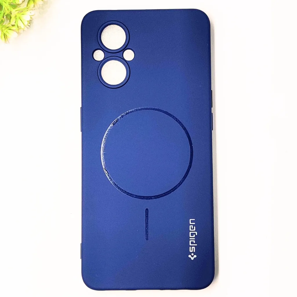 Oppo F21 Pro 5G Official Spigen Soft Silky With MageSafe Print Logo Back Case (Navy Blue)