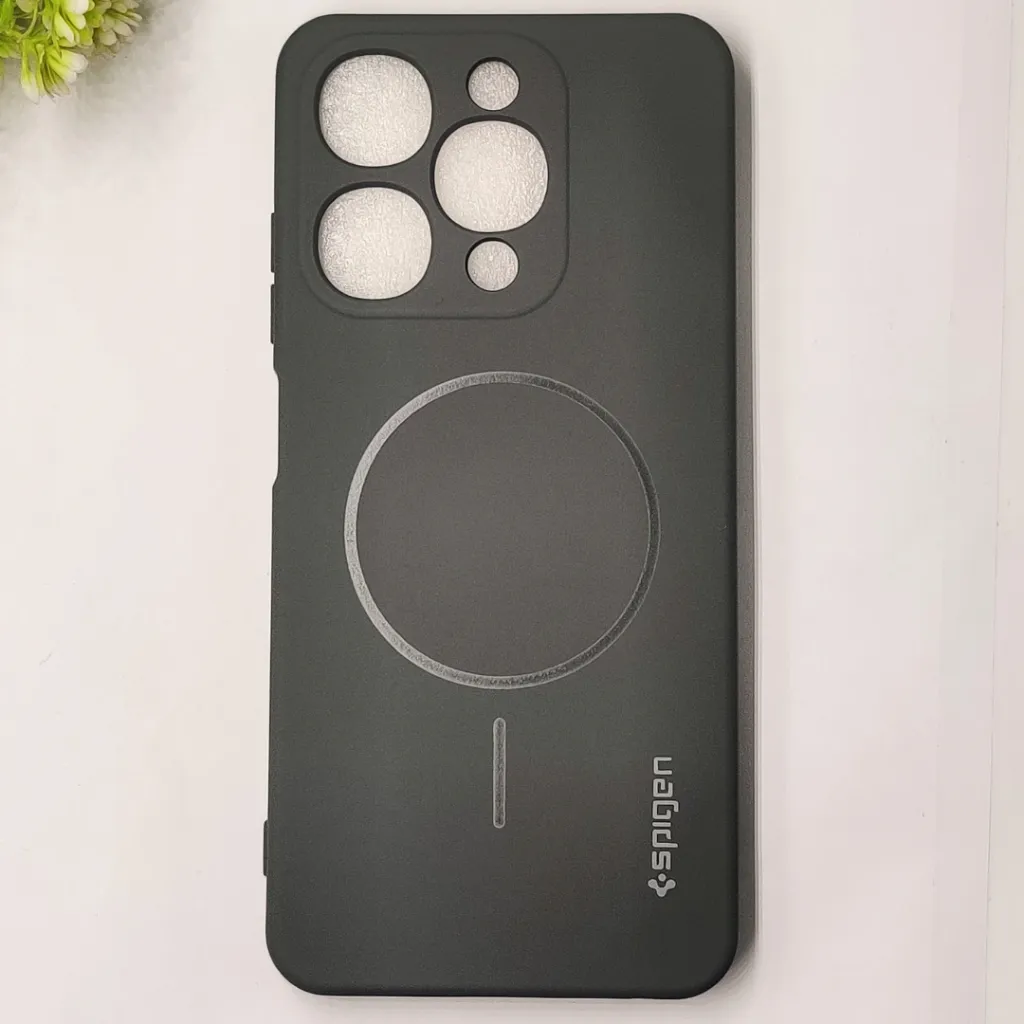 iTel A90 4G Official Spigen Soft Silky With MageSafe Print Logo Back Case (Gray)