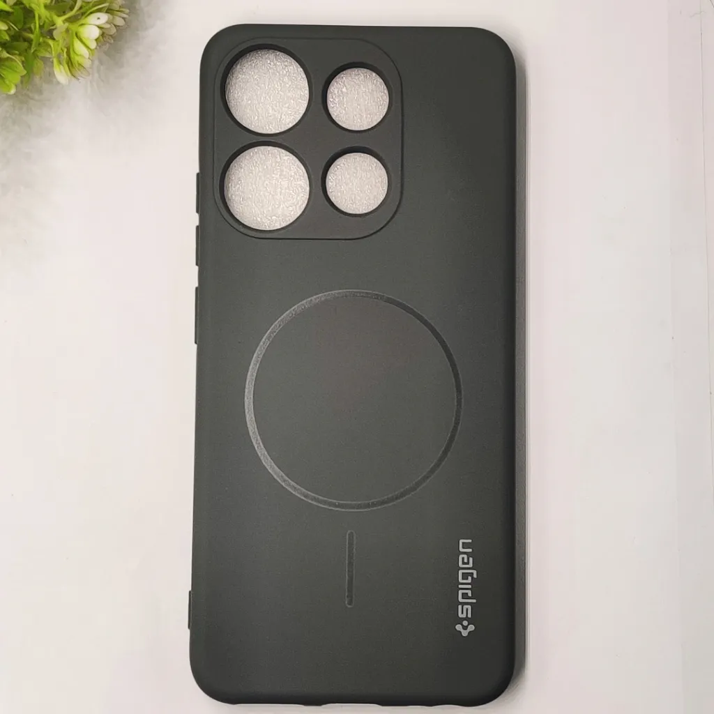 Infinix Smart 7|Tecno Pop 7 Official Spigen Soft Silky With MageSafe Print Logo Back Case (Gray)