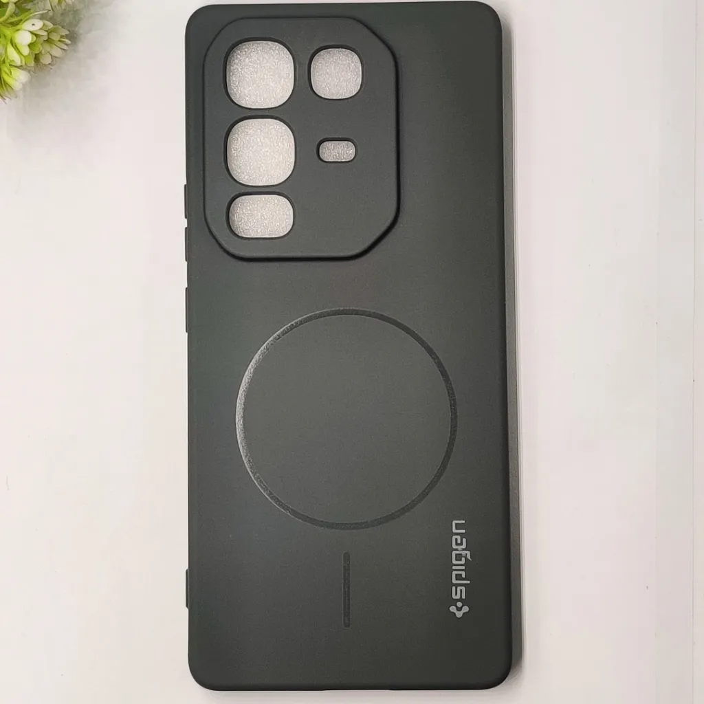 Infinix Note 50 4G|Note 50 Pro 4G Official Spigen Soft Silky With MageSafe Print Logo Back Case (Gray)