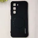 Infinix HOT 60 4G|Hot 60i 4G Official Spigen Soft Silky With MageSafe Print Logo Back Case (Black)