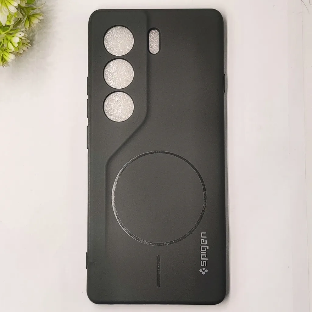 Tecno Camon 40 Pro 4G Official Spigen Soft Silky With MageSafe Print Logo Back Case (Gray)