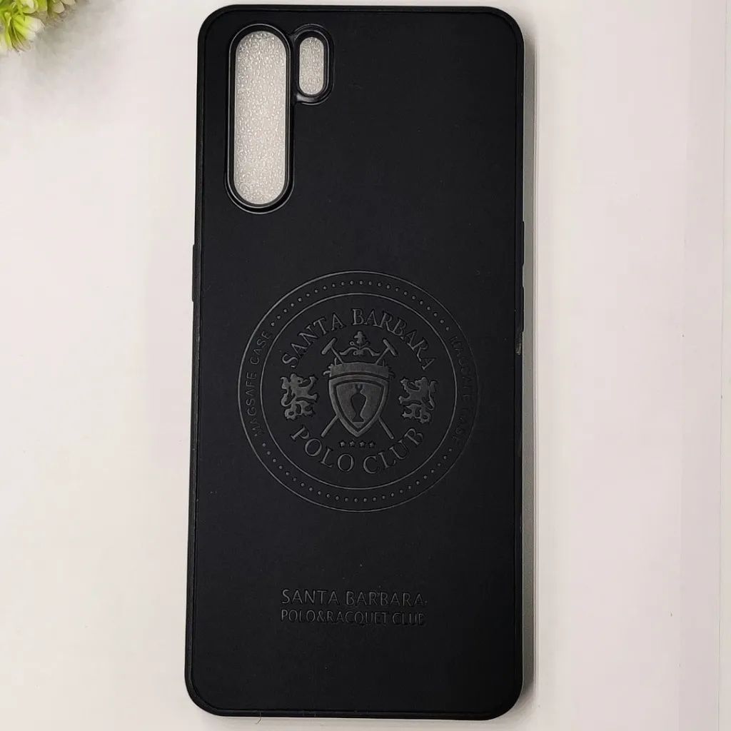 Oppo F15 4G|A91|Reno 3 4G Santa Barbara Polo & Racquet Club Leather Back Case (Black)