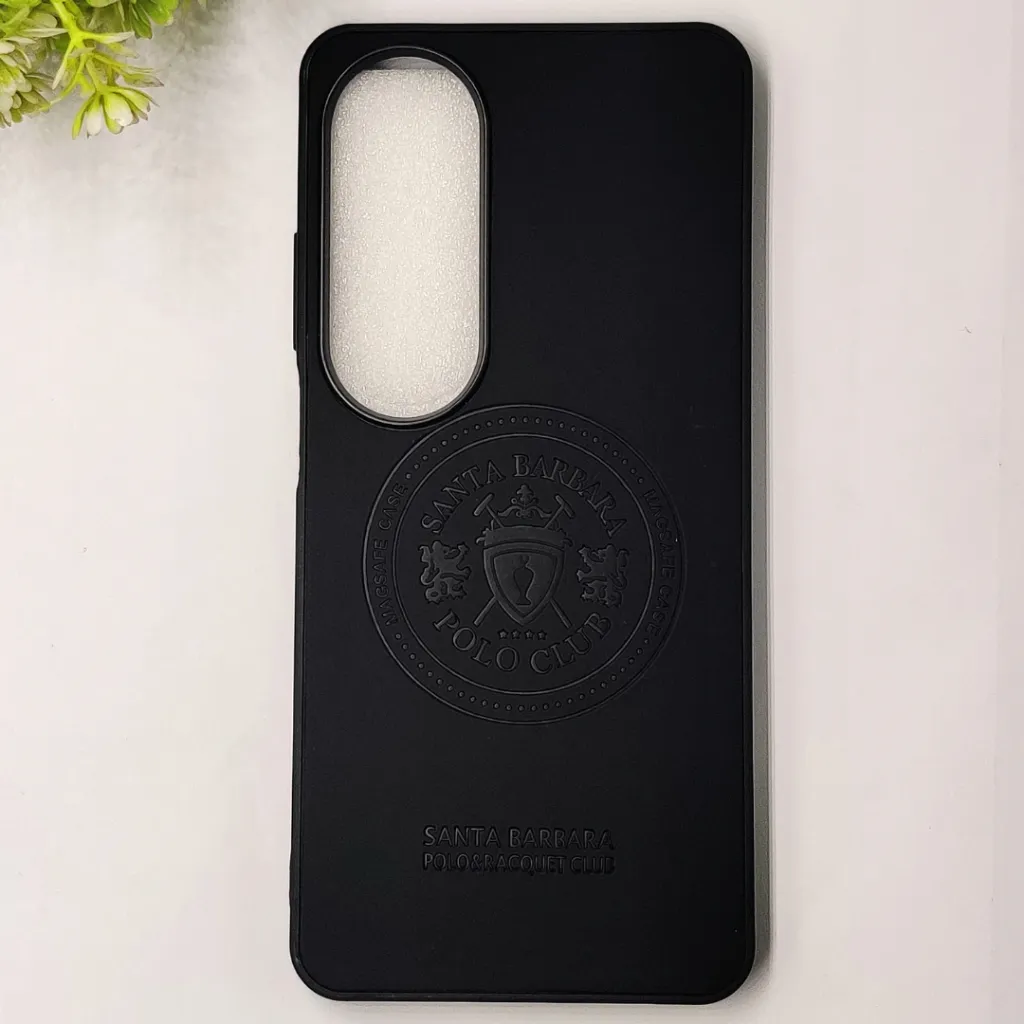 Oppo A60 Santa Barbara Polo & Racquet Club Leather Back Case (Black)