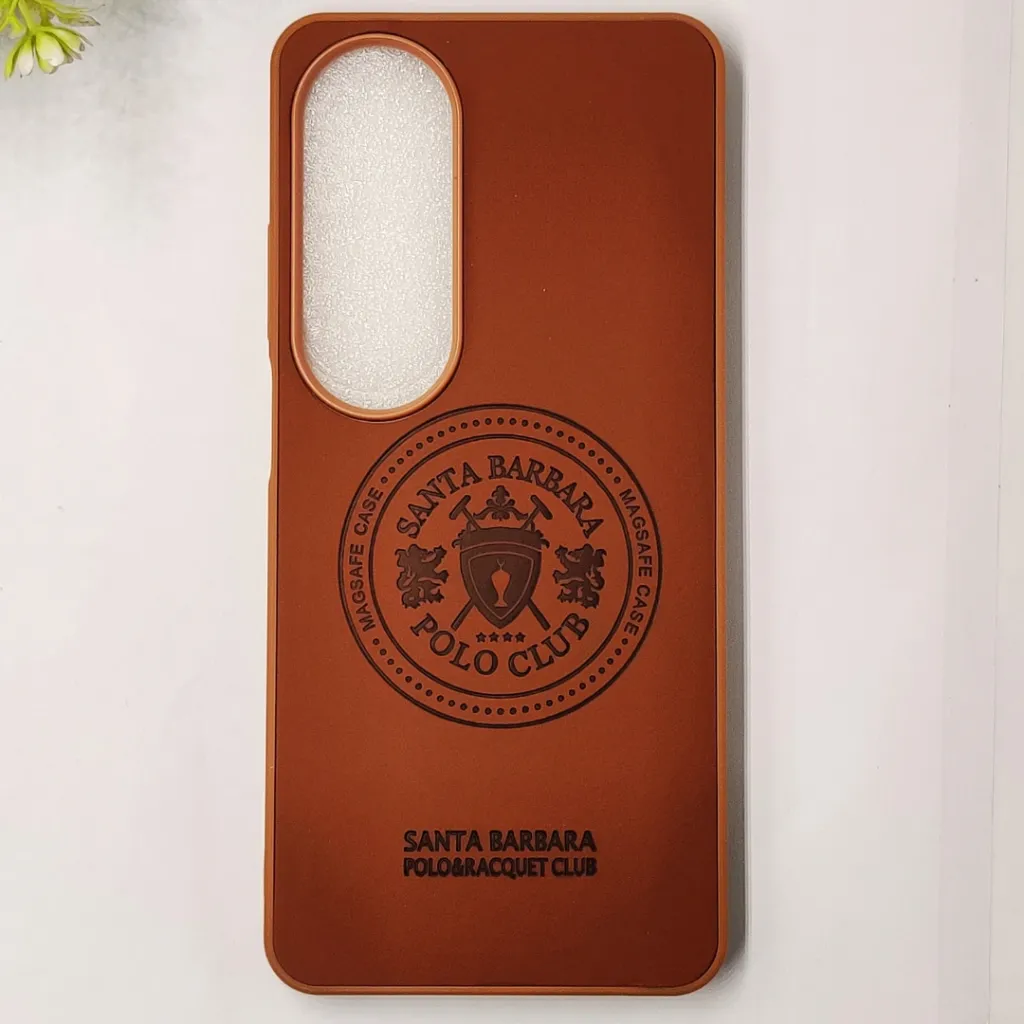 Oppo A60 Santa Barbara Polo & Racquet Club Leather Back Case (Brown)