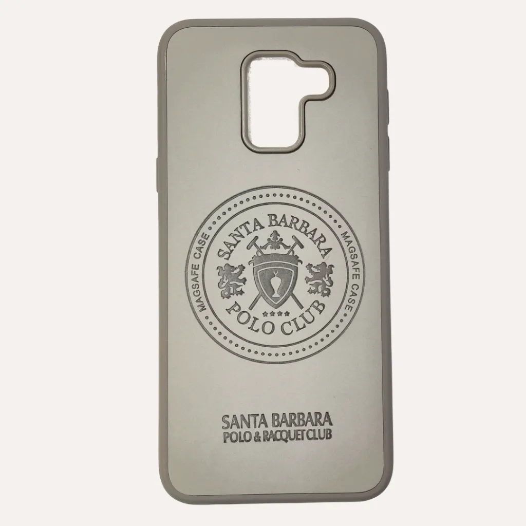[PO42BSJ6-28-9] Samsung J6 2018|J6 Santa Barbara Polo & Racquet Club Leather Back Case (Gray)