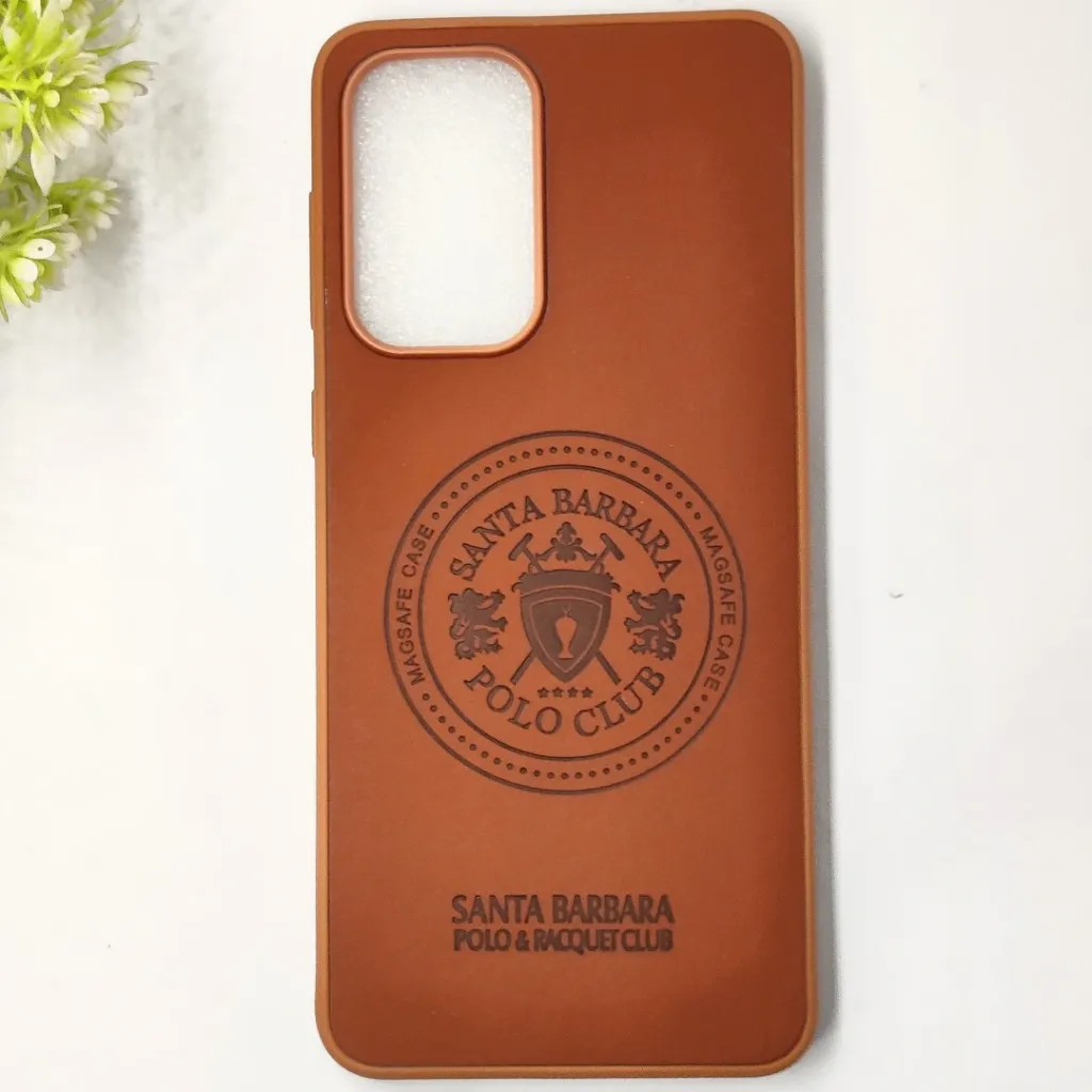 Samsung A33 4G Santa Barbara Polo & Racquet Club Leather Back Case (Brown)