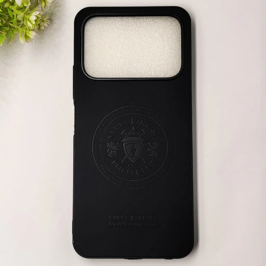 Tecno Spark 40 4G Santa Barbara Polo & Racquet Club Leather Back Case (Black)