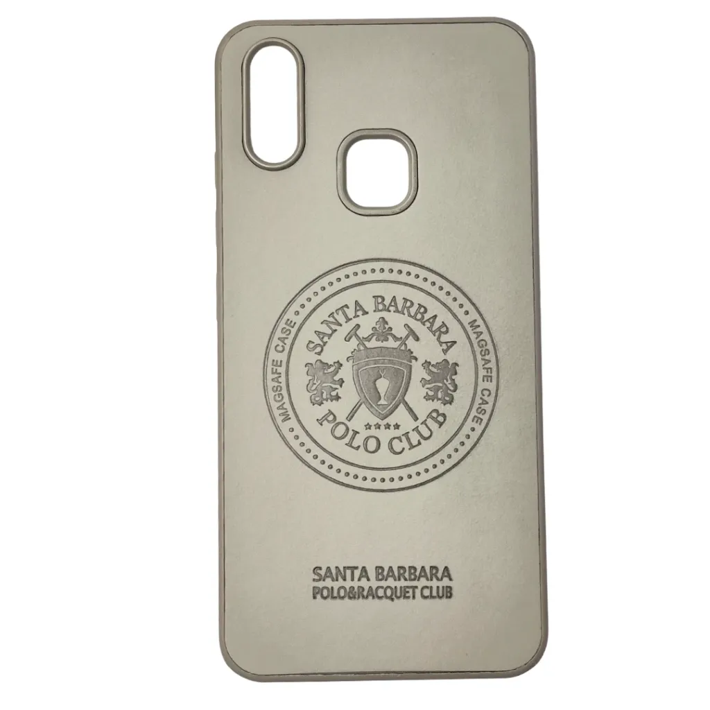 [PO42BVIY95-28-9] Vivo Y95|Y91|U1|Y91i|Y70 Santa Barbara Polo & Racquet Club Leather Back Case (Gray)