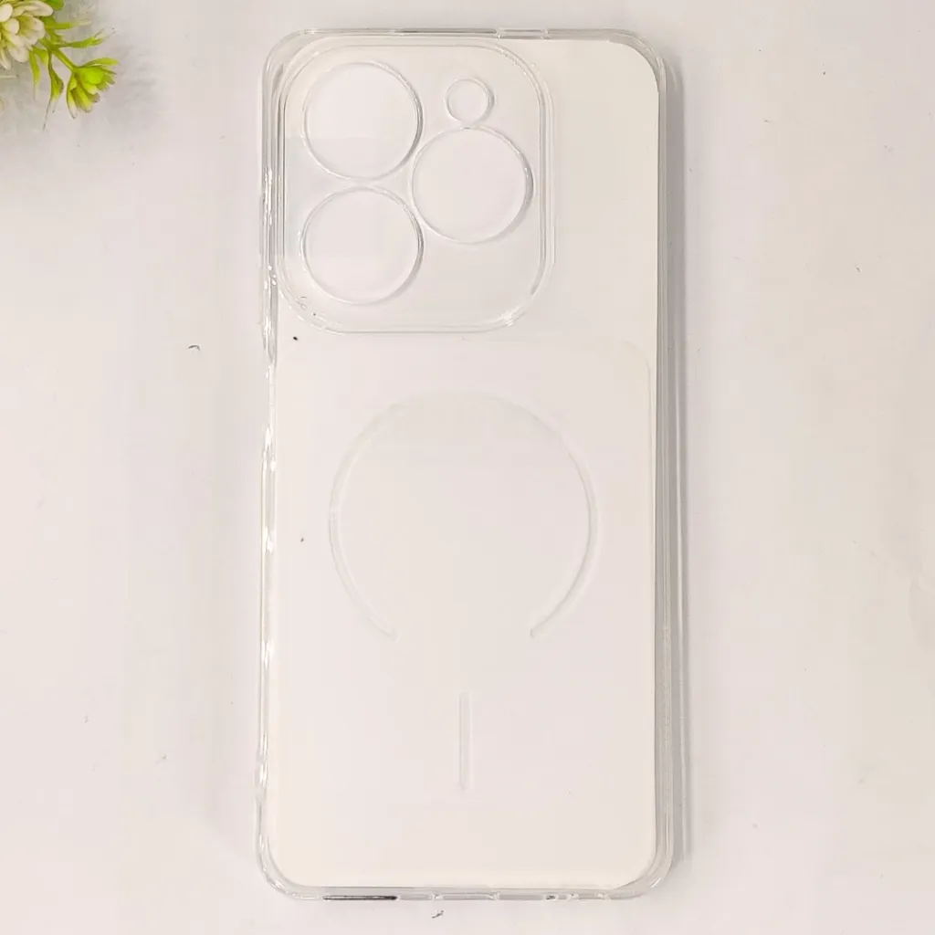 Infinix Hot 40i|Smart 8|Smart 8 Pro |Tecno Pop 8|Spark 20C|Spark 20 3D Colour Magsafe Logo Transparent|Tpu Back Case (Crystal)