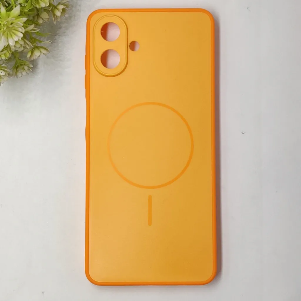 Samsung Galaxy A07 4G|5G Classic AG Fluid Skin Silicone Magsafe Logo Back Case (Cosmic Orange)