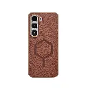 Infinix Hot 60 Pro Plus MagSafe Logo Leather texture Mobile Back Case (Brown)