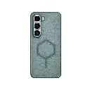 Infinix Hot 60 Pro Plus MagSafe Logo Leather texture Mobile Back Case (Green)