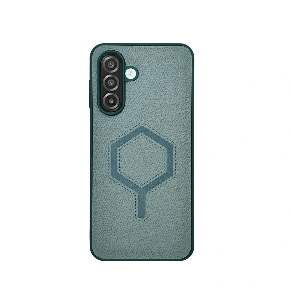 Samsung Galaxy A17 4G|5G | A26 4G|5G MagSafe Logo Leather texture Mobile Back Case (Green)