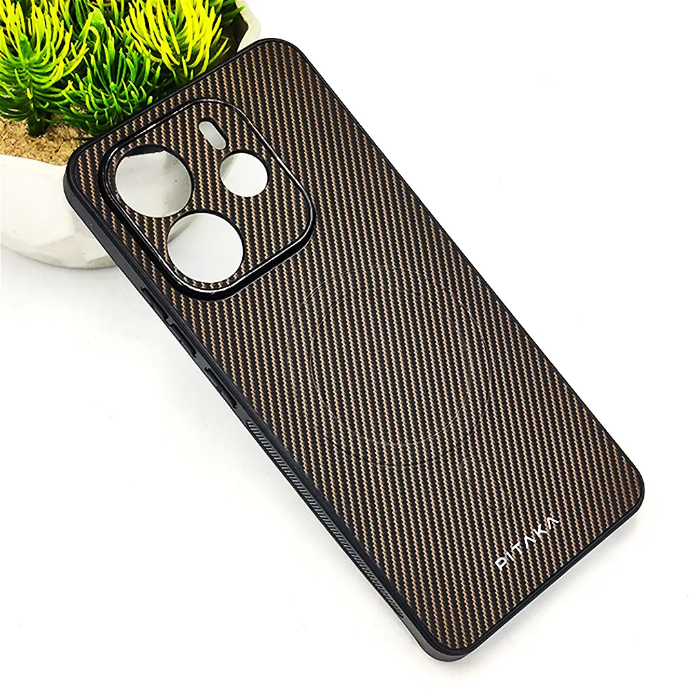 [PO4BMINOT14-13-36] Xiaomi Redmi Note 14 4G PITAKA Carbon Fiber With Wireless Magsafe Back Case (Natural Titanium)